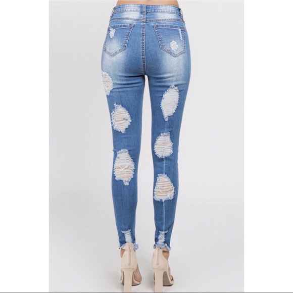 PLUS!!! Skinny High Rise Distressed Denim - Picture 4 of 5